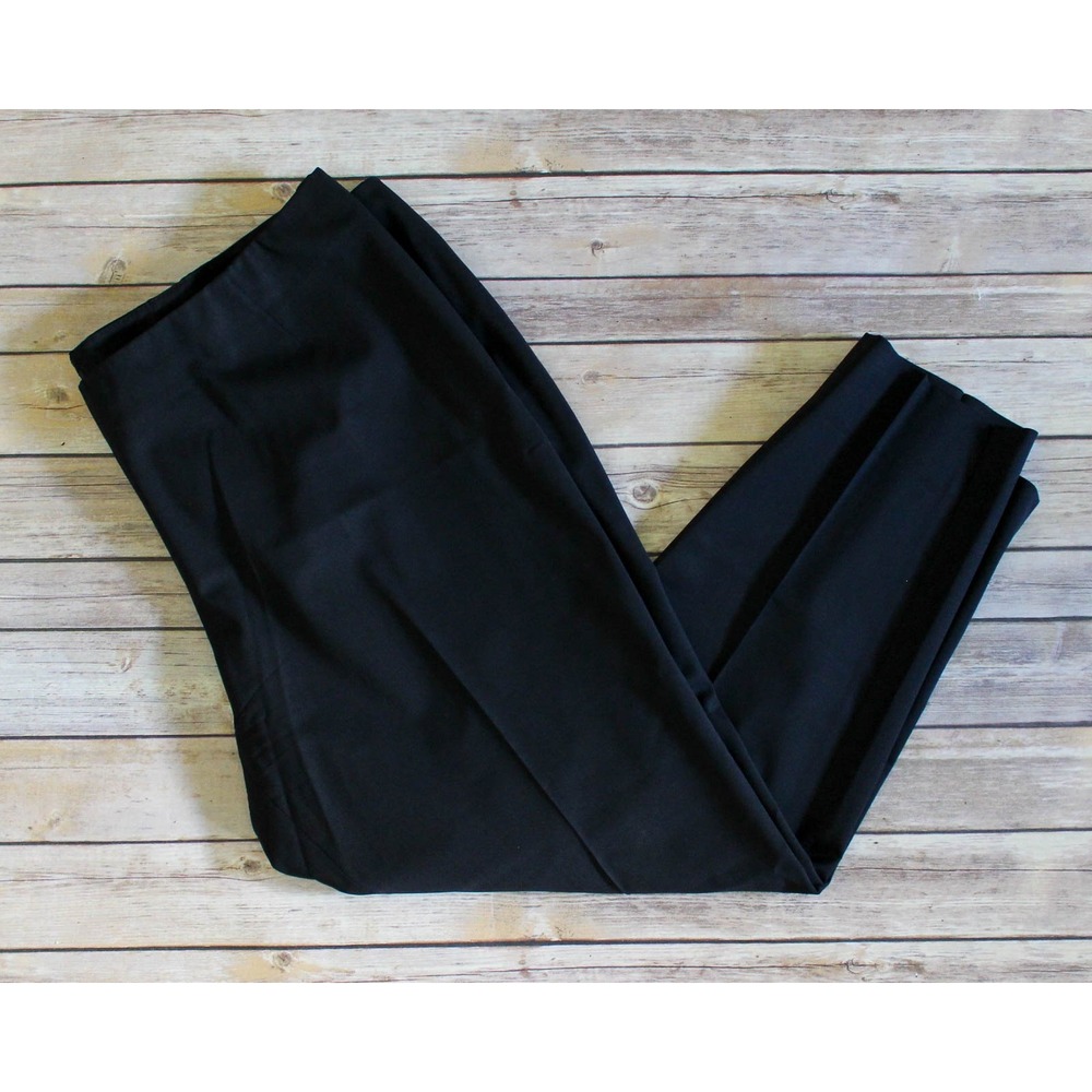 Lafayette 148 Pants Size 18 Black Stanton Slim Leg Virgin Wool Stretch Trousers